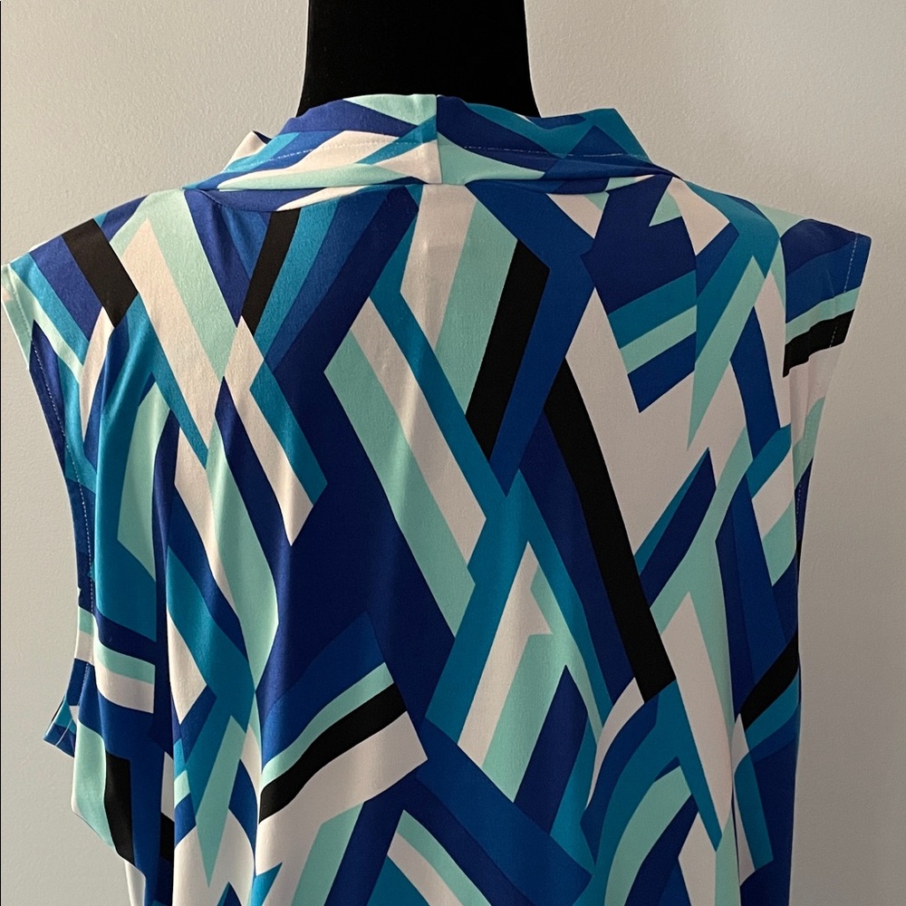 Calvin Klein Blue Geometric Women's Top - Picture 4 of 5
